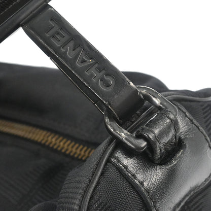 Chanel 2002-2003 Black Jacquard Nylon Travel Line Shoulder Bag