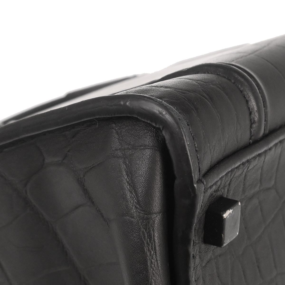 Celine Black Leather Phantom Luggage Tote Bag