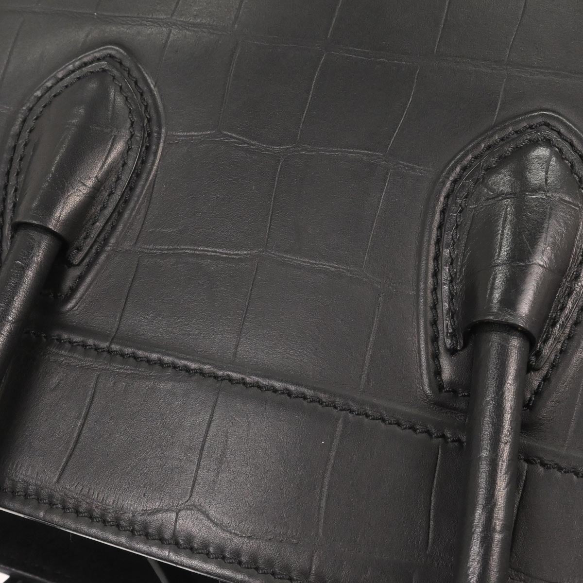 Celine Black Leather Phantom Luggage Tote Bag