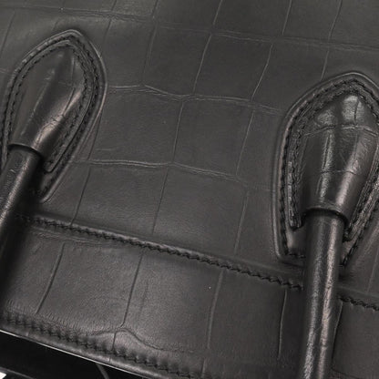 Celine Black Leather Phantom Luggage Tote Bag