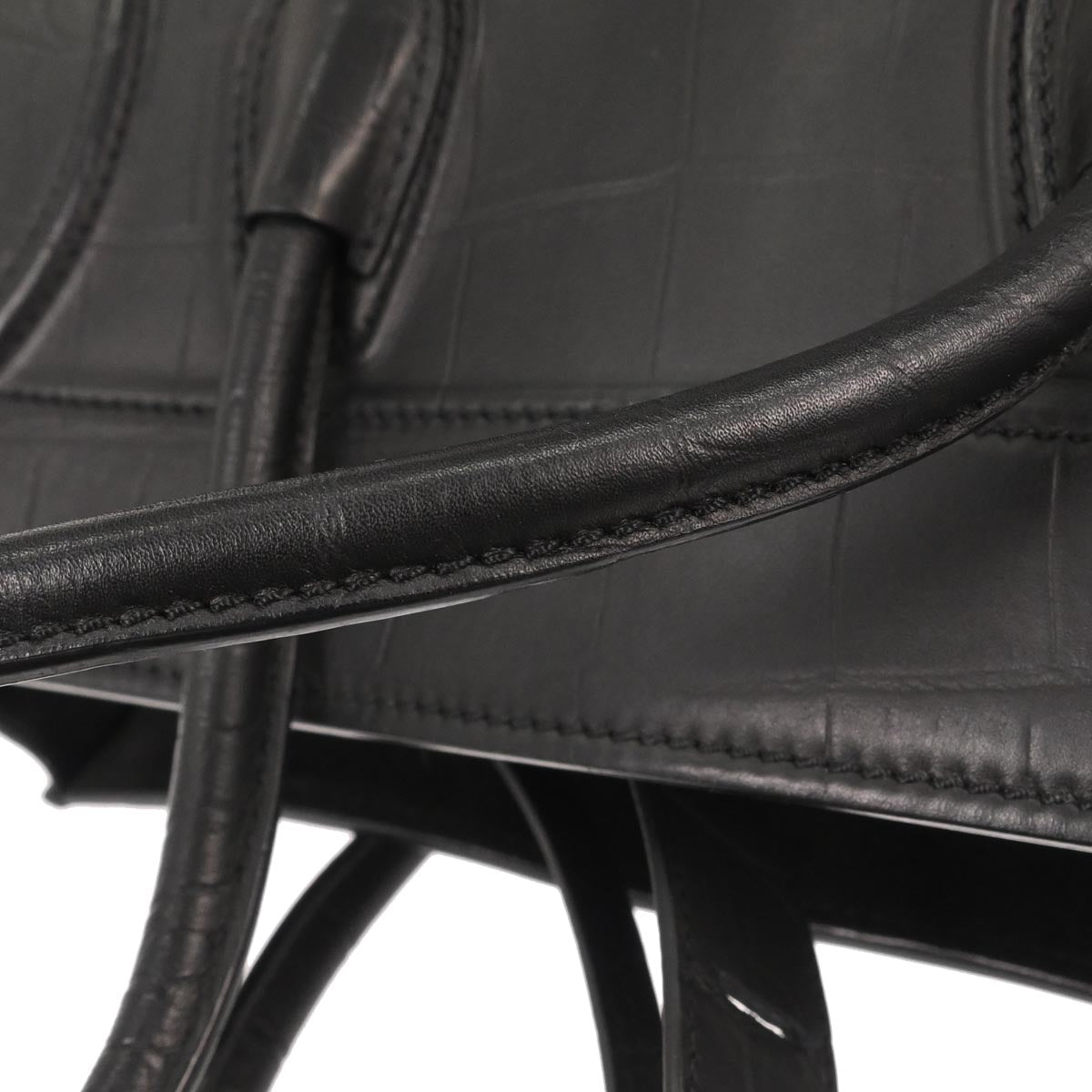 Celine Black Leather Phantom Luggage Tote Bag