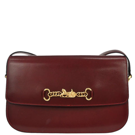 Celine Bordeaux Leather Shoulder Bag
