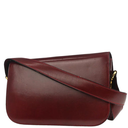 Celine Bordeaux Leather Shoulder Bag