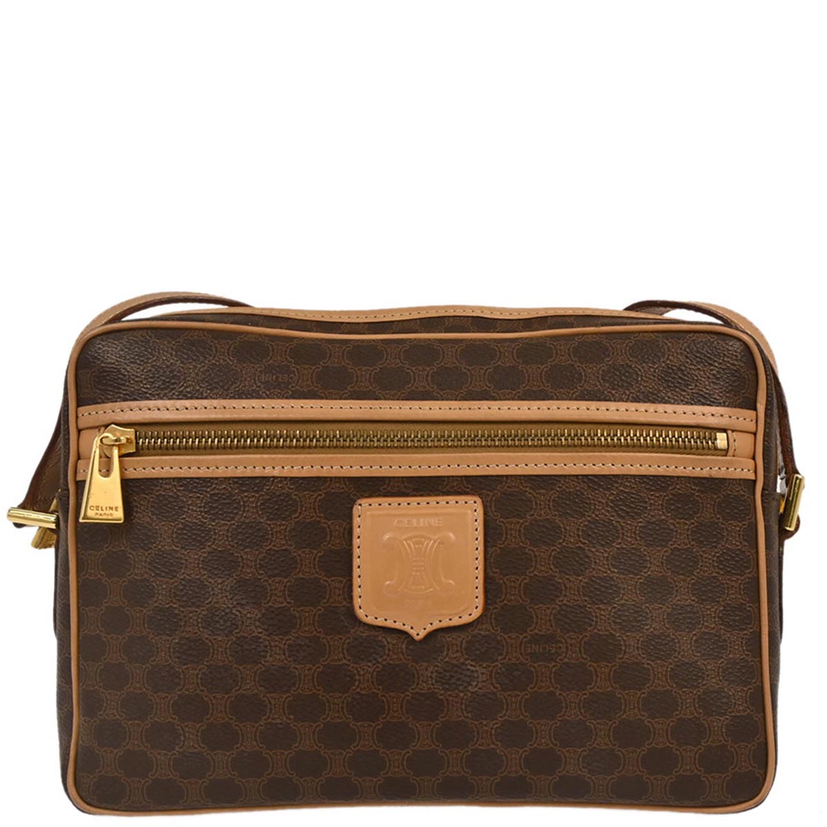 Celine Brown Macadam Shoulder Bag