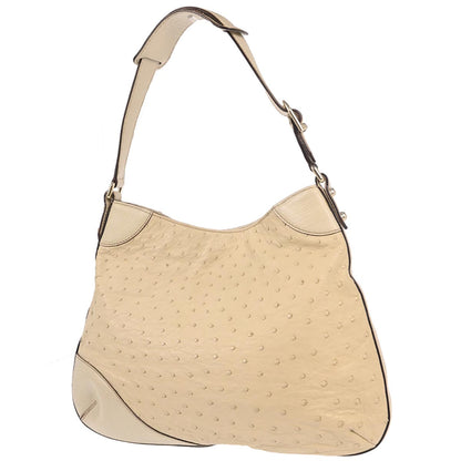 Gucci * Ivory Ostrich Horsebit Hobo Handbag