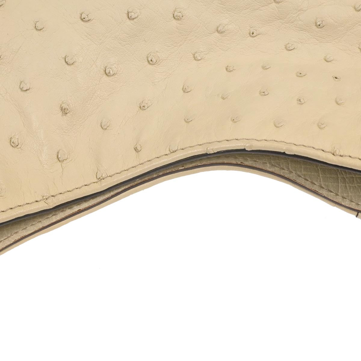 Gucci * Ivory Ostrich Horsebit Hobo Handbag