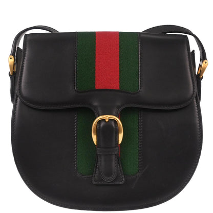 Gucci Black Leather Sherry Shoulder Bag