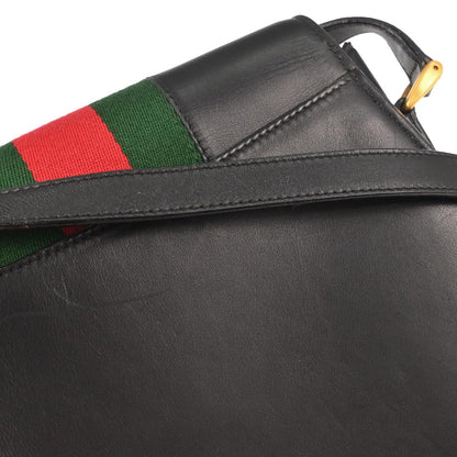 Gucci Black Leather Sherry Shoulder Bag