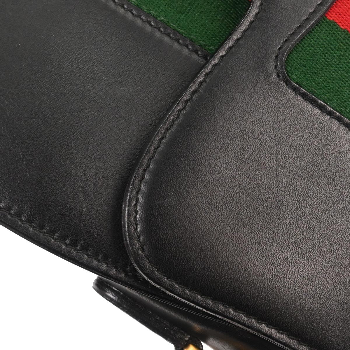 Gucci Black Leather Sherry Shoulder Bag