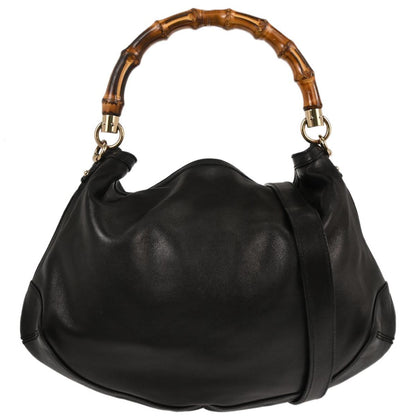 Gucci Black Bamboo 2way Shoulder Handbag
