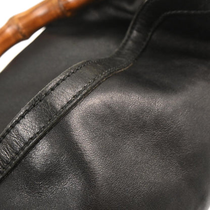 Gucci Black Bamboo 2way Shoulder Handbag