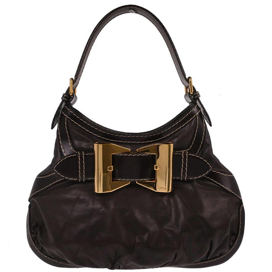 Gucci Brown Leather Queen Hobo Handbag