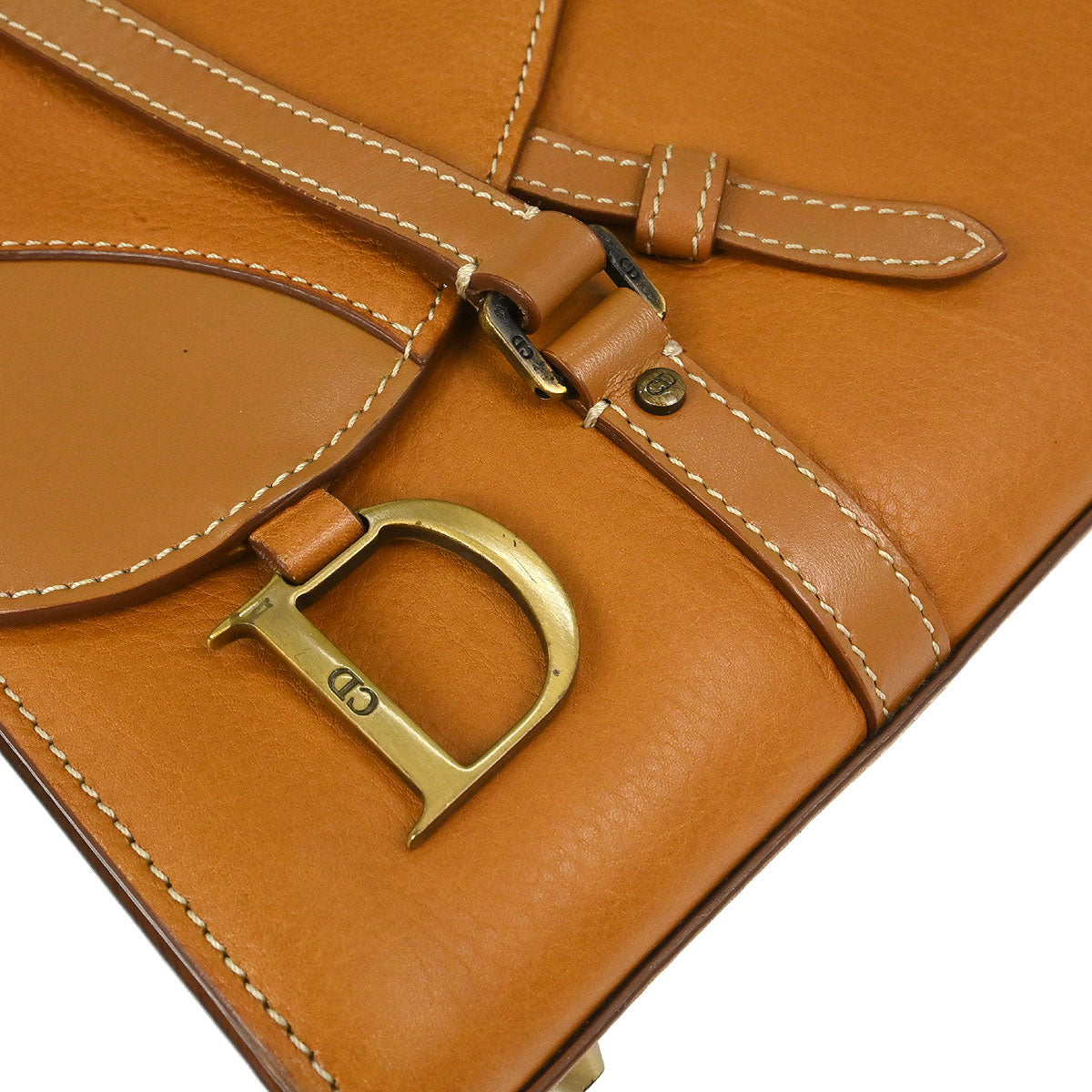 Christian Dior Brown Leather Saddle Handbag