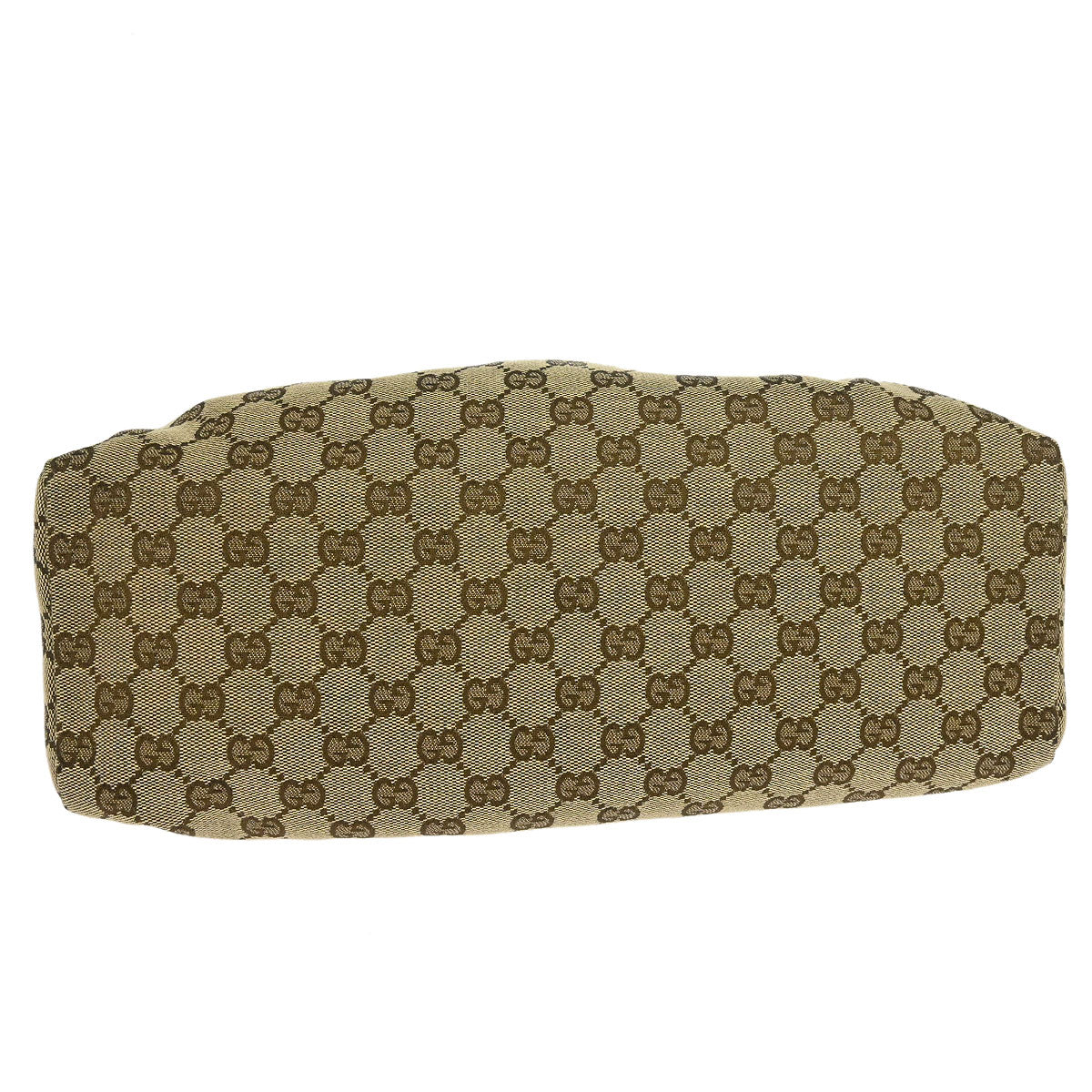 Gucci Beige Canvas GG Wood Handle Handbag