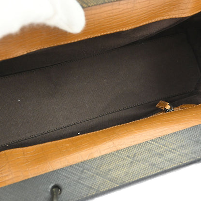 Gucci Beige Canvas GG Wood Handle Handbag