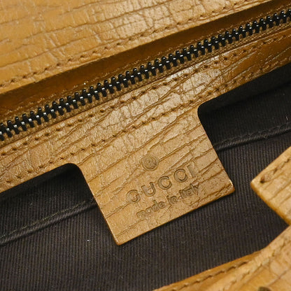 Gucci Beige Canvas GG Wood Handle Handbag