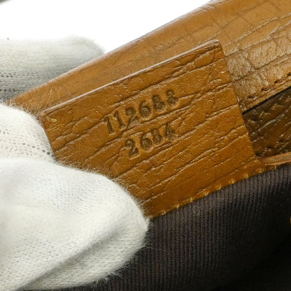 Gucci Beige Canvas GG Wood Handle Handbag