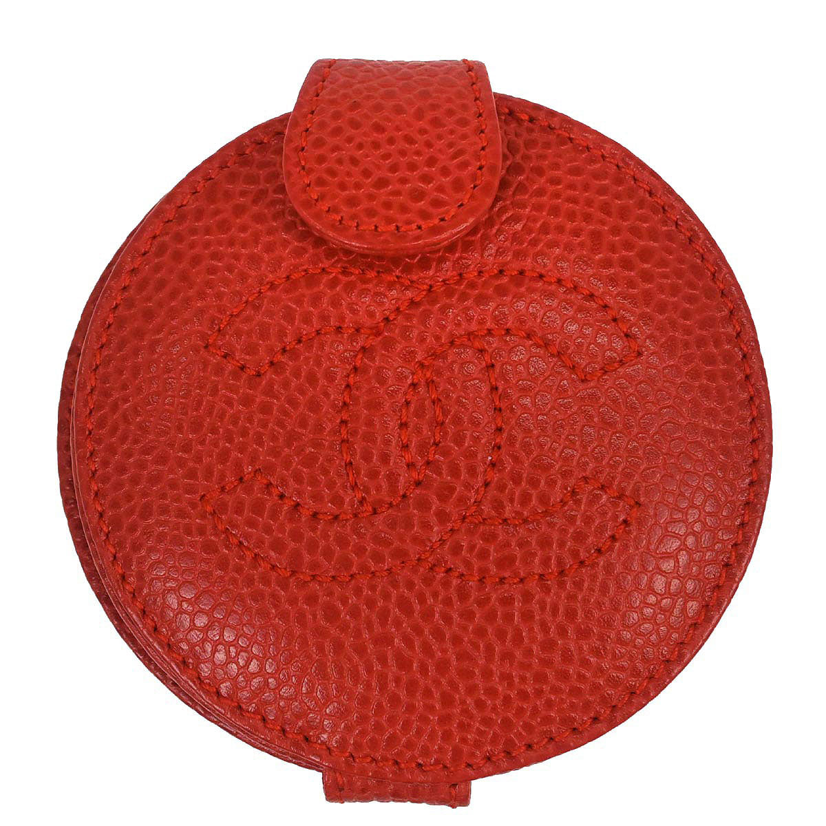 Chanel Red Caviar Skin Compact Mirror Small Good