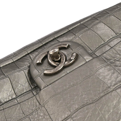 Chanel Silver Embossed Leather Backpack