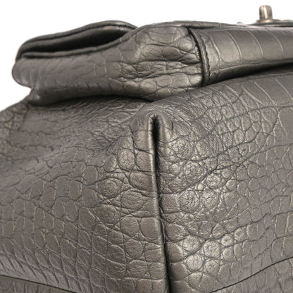 Chanel Silver Embossed Leather Backpack