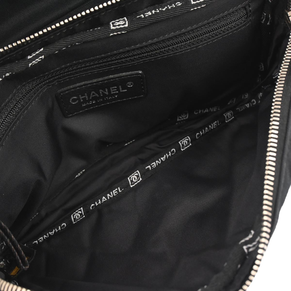 Chanel Black Pony Hair Canvas Sport Line Flap Chain Shoulder Bag