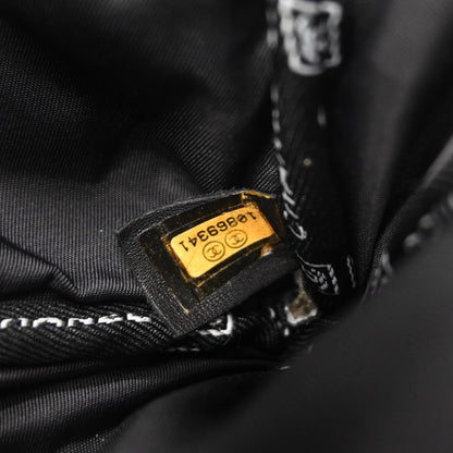 Chanel Black Pony Hair Canvas Sport Line Flap Chain Shoulder Bag