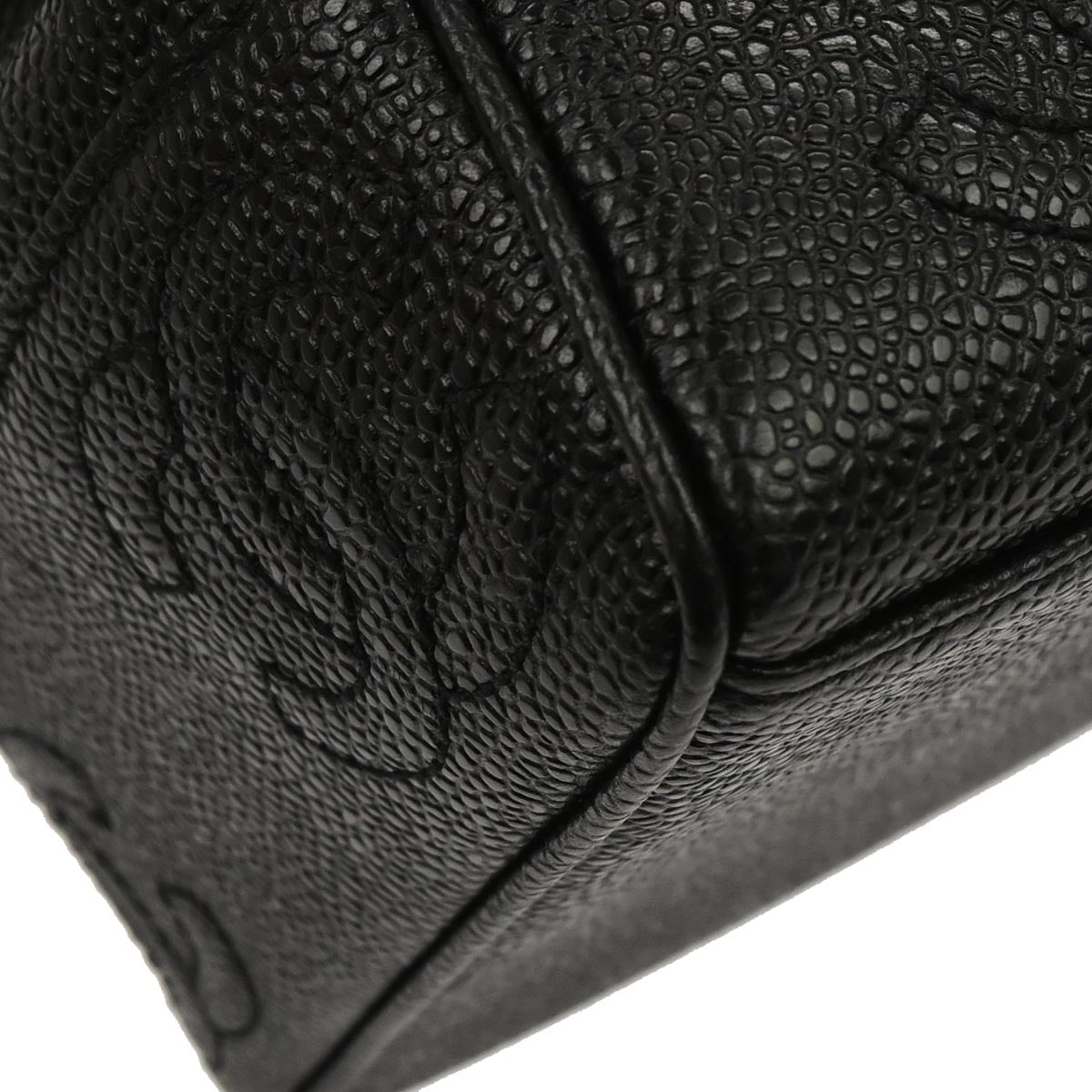 Chanel Black Caviar Skin Triple CC Bucket Shoulder Bag