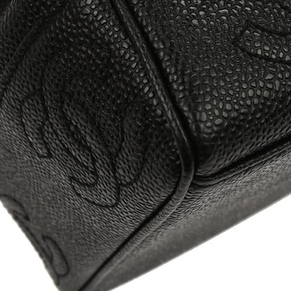 Chanel Black Caviar Skin Triple CC Bucket Shoulder Bag