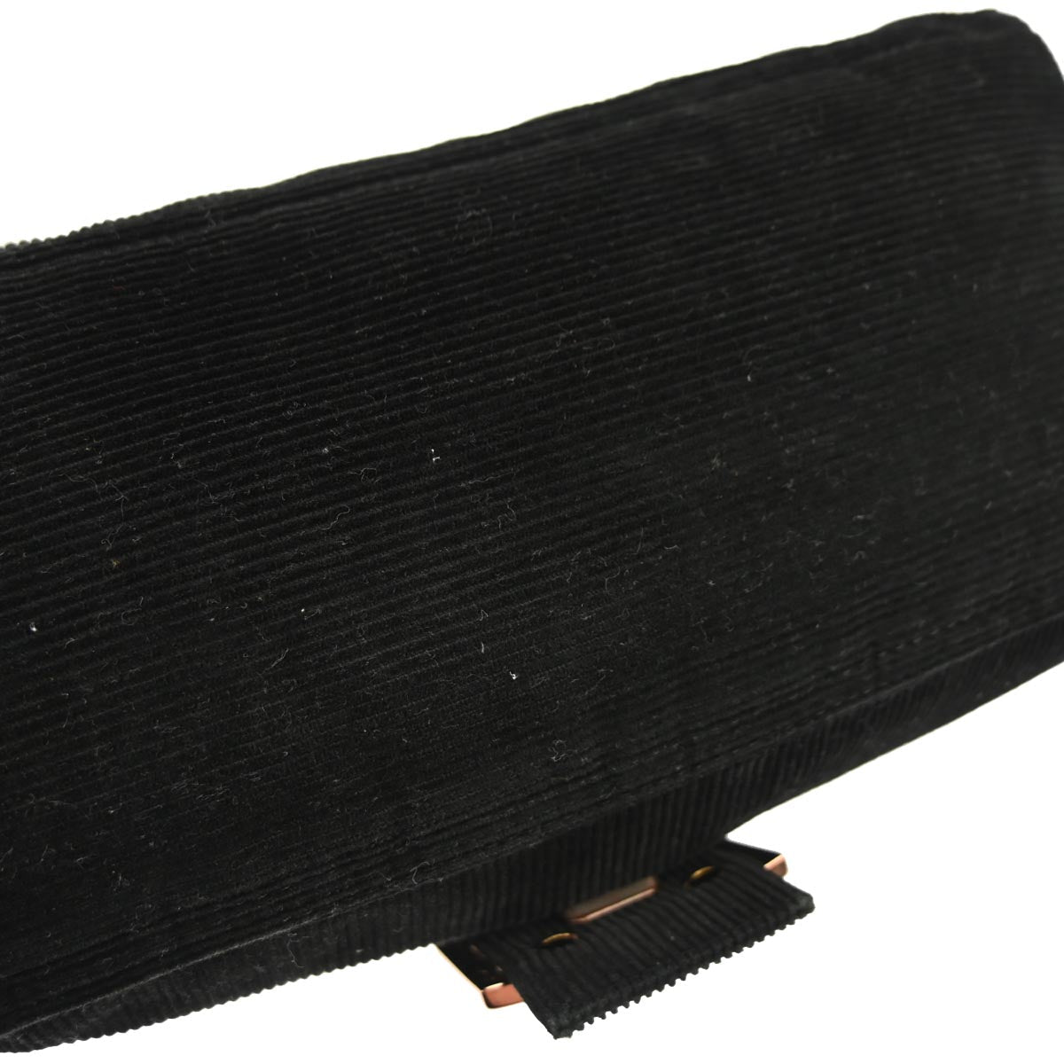 Fendi Black Cotton Corduroy Mamma Baguette Handbag