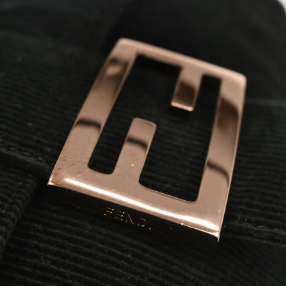 Fendi Black Cotton Corduroy Mamma Baguette Handbag