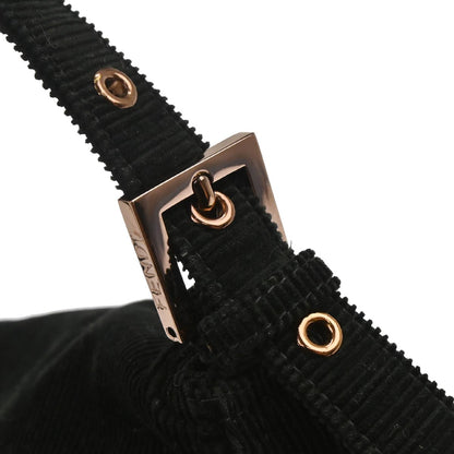Fendi Black Cotton Corduroy Mamma Baguette Handbag