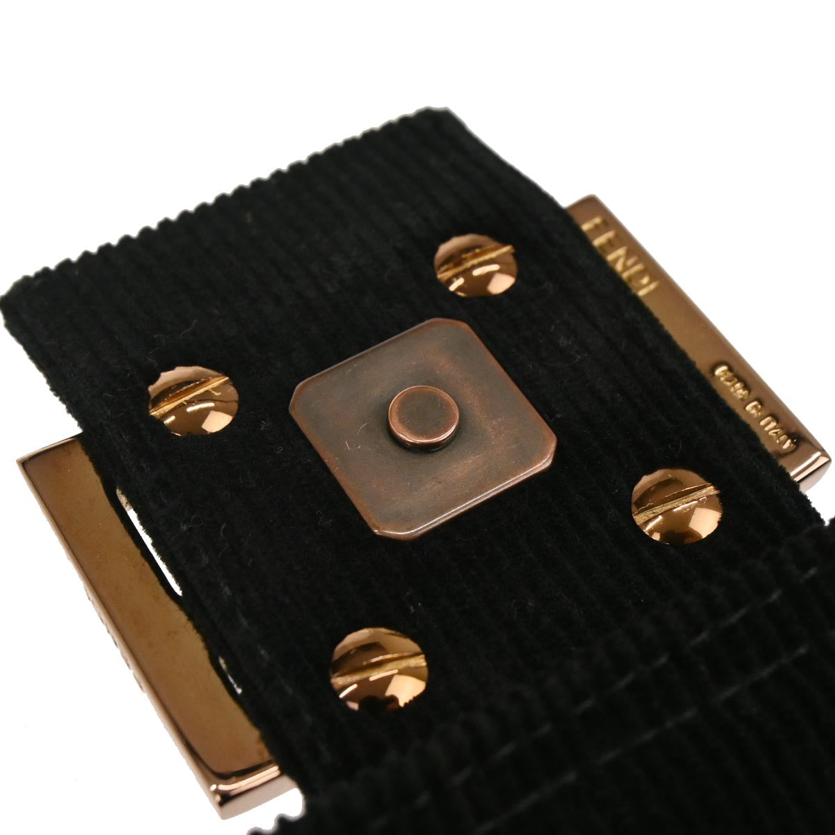 Fendi Black Cotton Corduroy Mamma Baguette Handbag