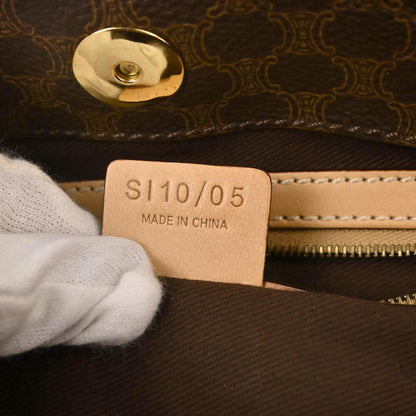 Celine Brown PVC Macadam Tote Bag