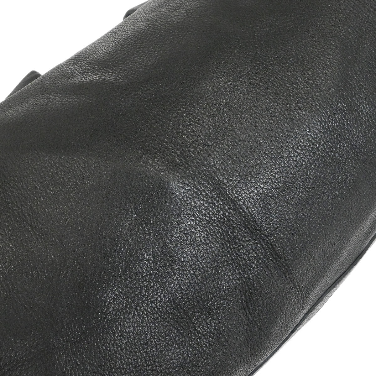 Prada Black Leather 2way Shoulder Duffle Handbag