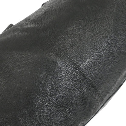 Prada Black Leather 2way Shoulder Duffle Handbag