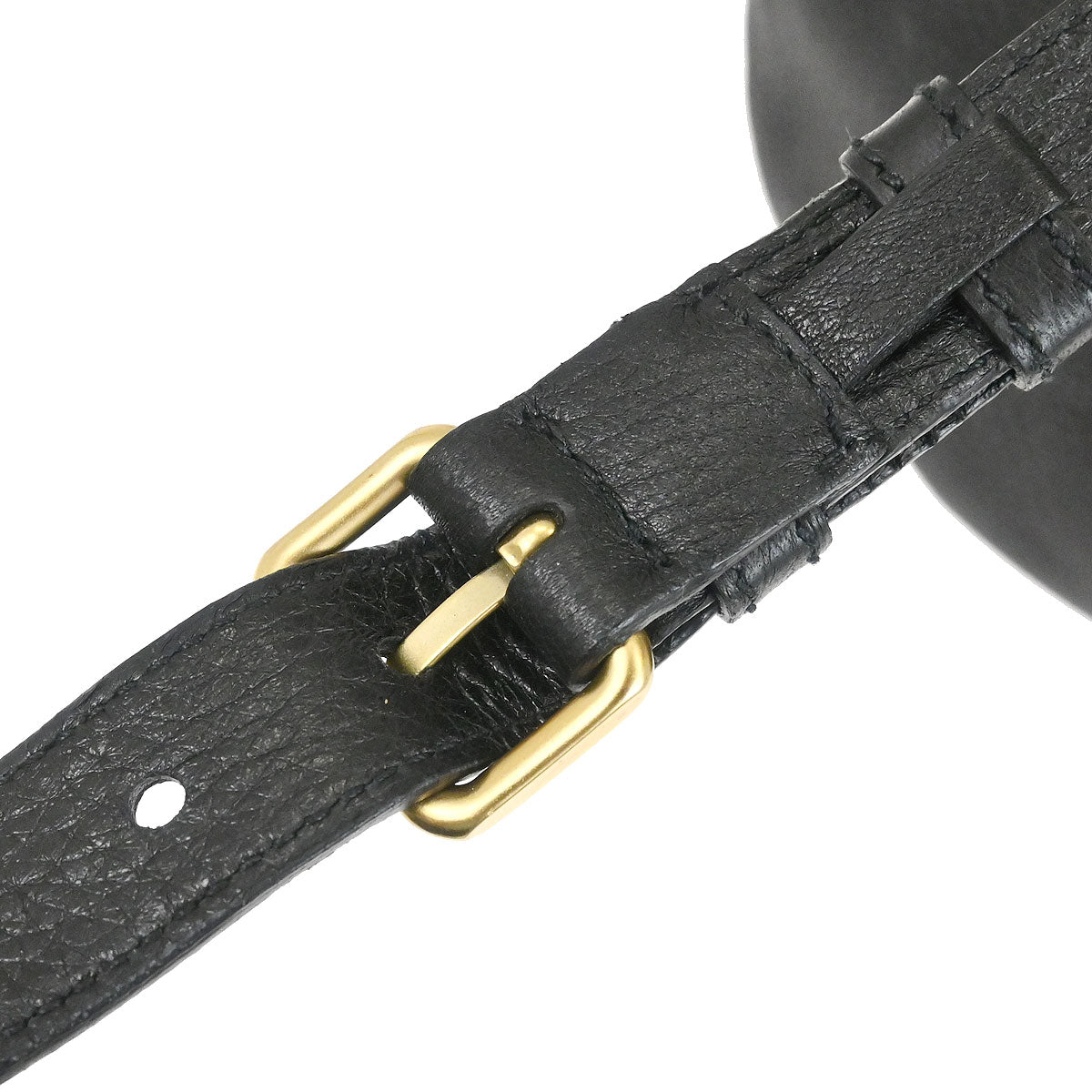 Prada Black Leather 2way Shoulder Duffle Handbag