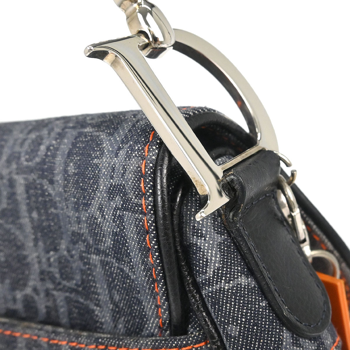 Christian Dior Navy Canvas Flight Trotter Saddle Handbag