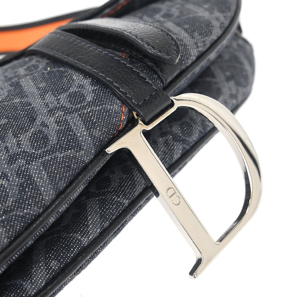 Christian Dior Navy Canvas Flight Trotter Saddle Handbag