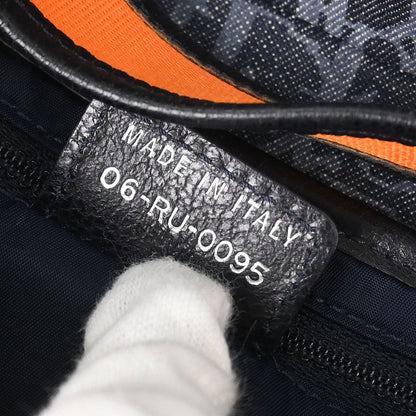 Christian Dior Navy Canvas Flight Trotter Saddle Handbag