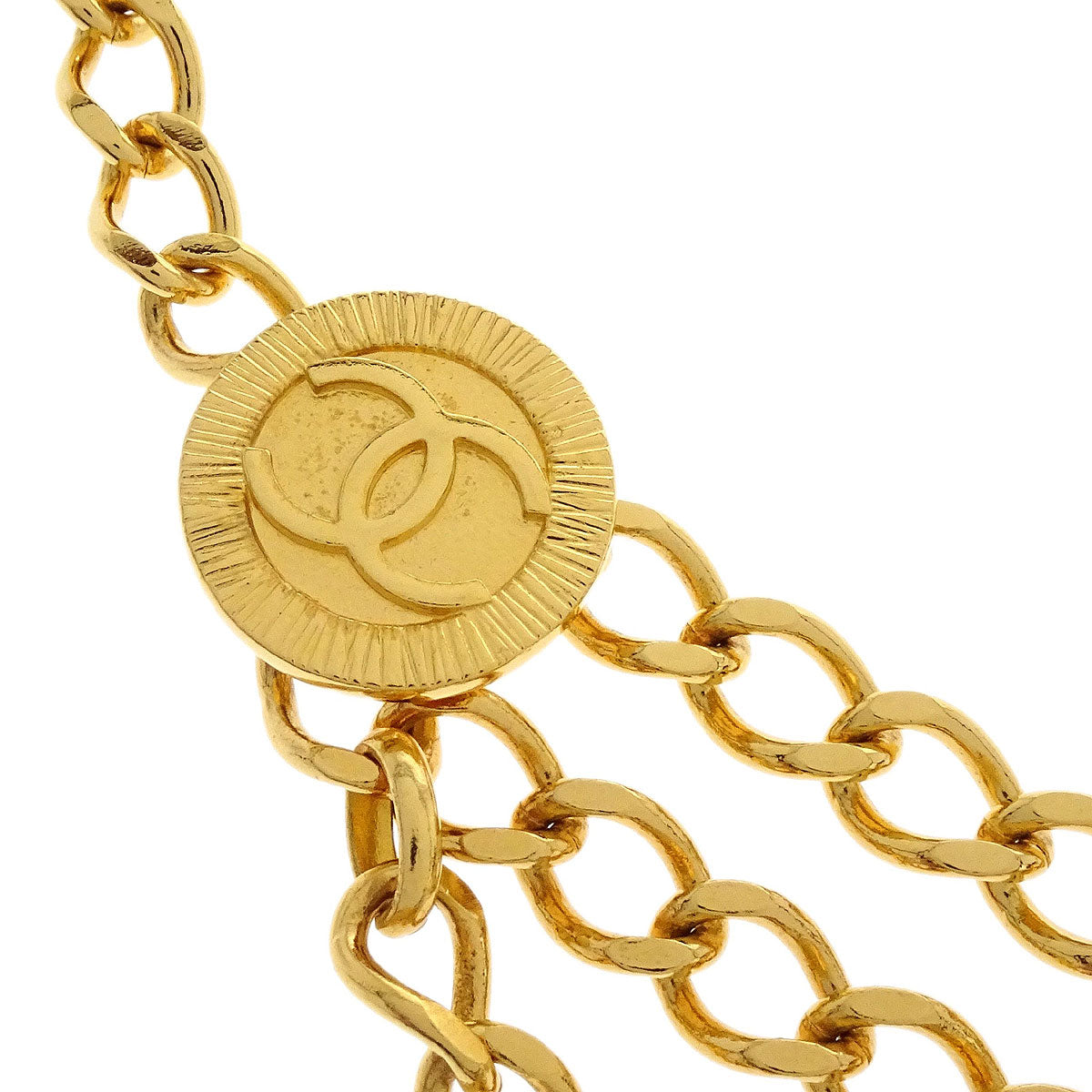 Chanel Gold Medallion Chain Belt 1984 Small Good