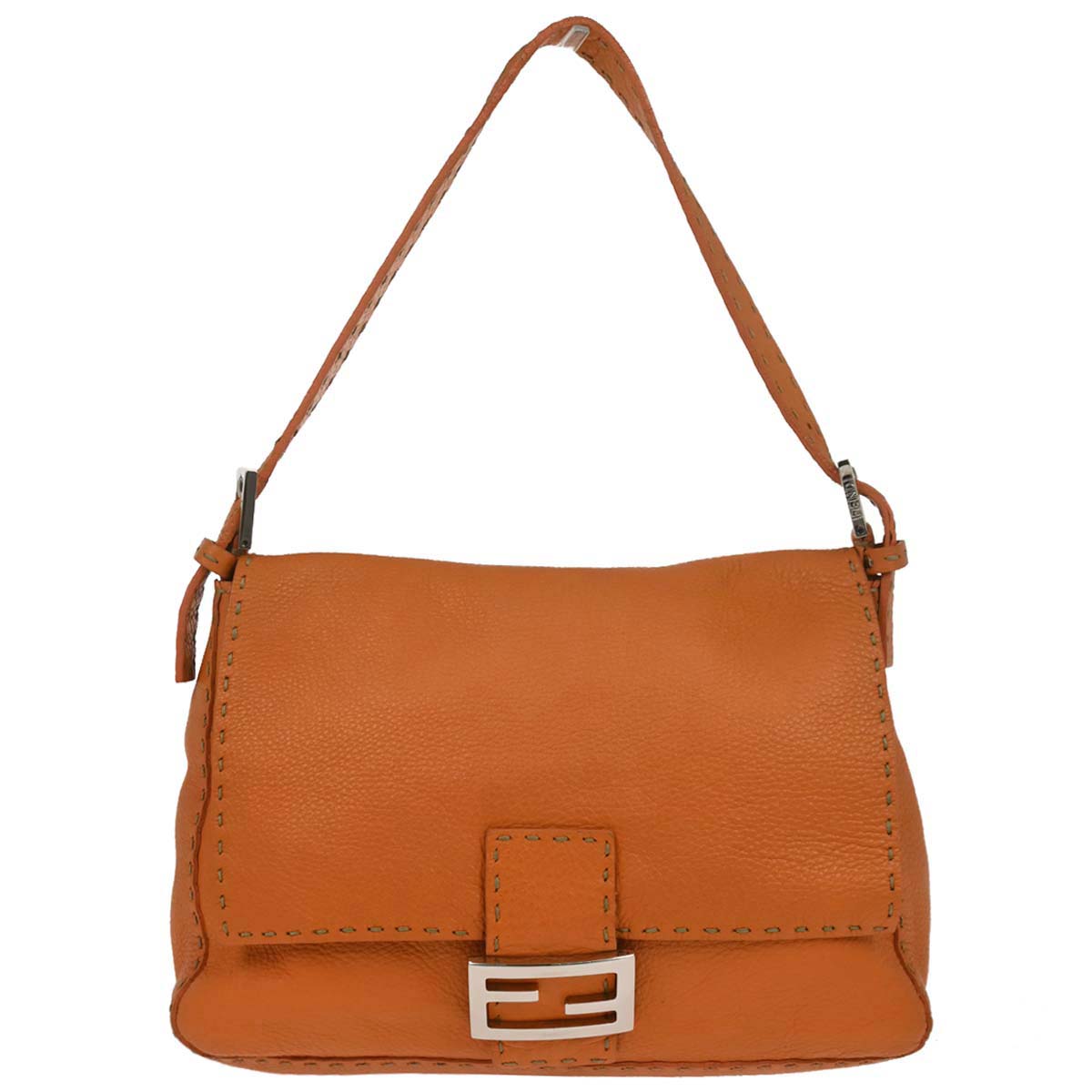Fendi Orange Selleria Mamma Baguette Handbag