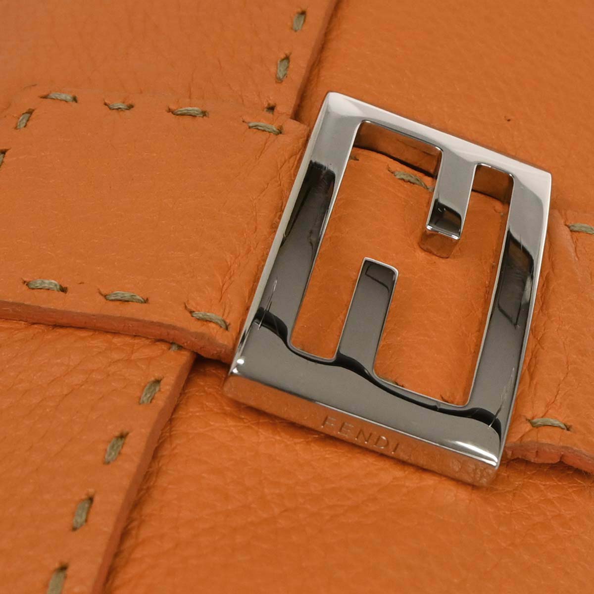 Fendi Orange Selleria Mamma Baguette Handbag