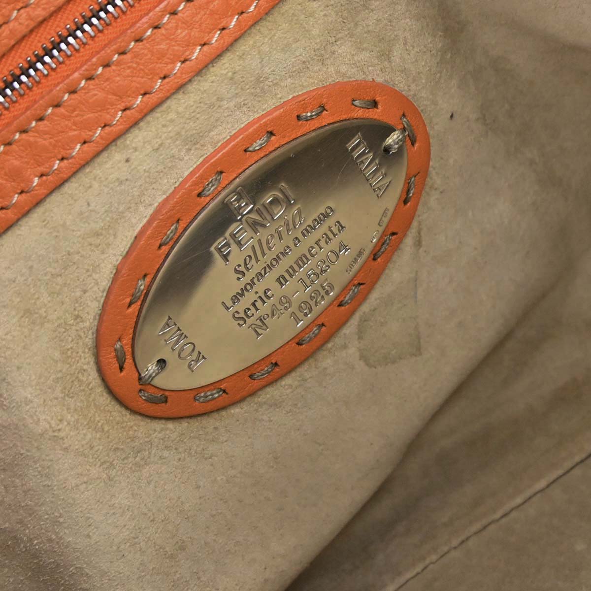 Fendi Orange Selleria Mamma Baguette Handbag