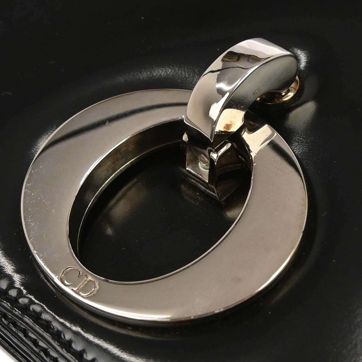 Christian Dior Black Patent Leather Shoulder Bag