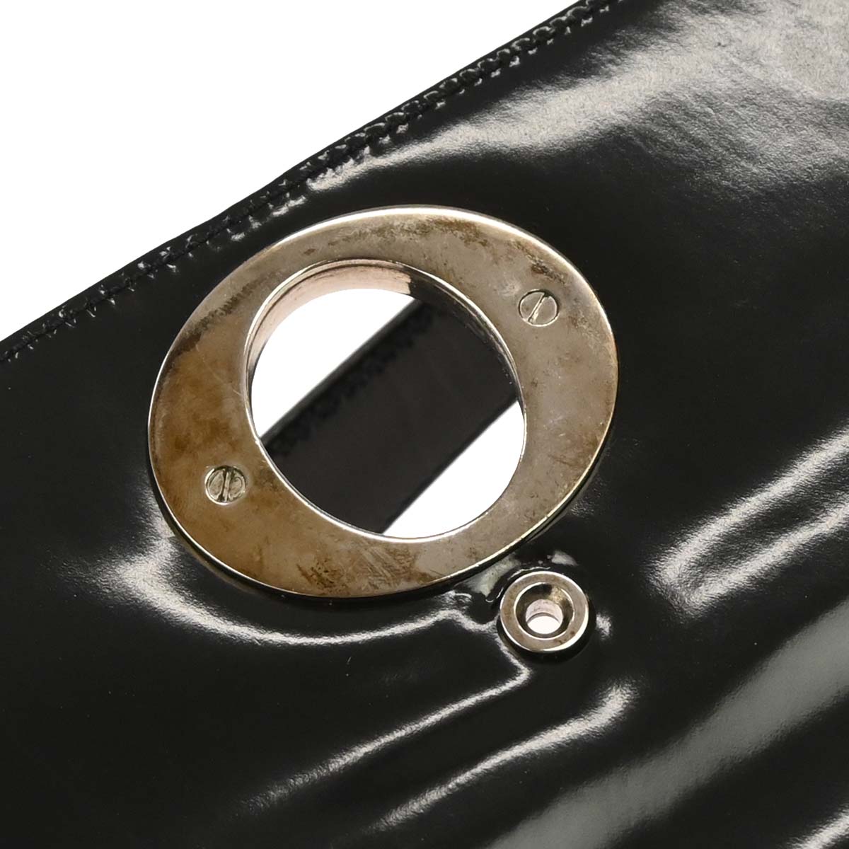 Christian Dior Black Patent Leather Shoulder Bag
