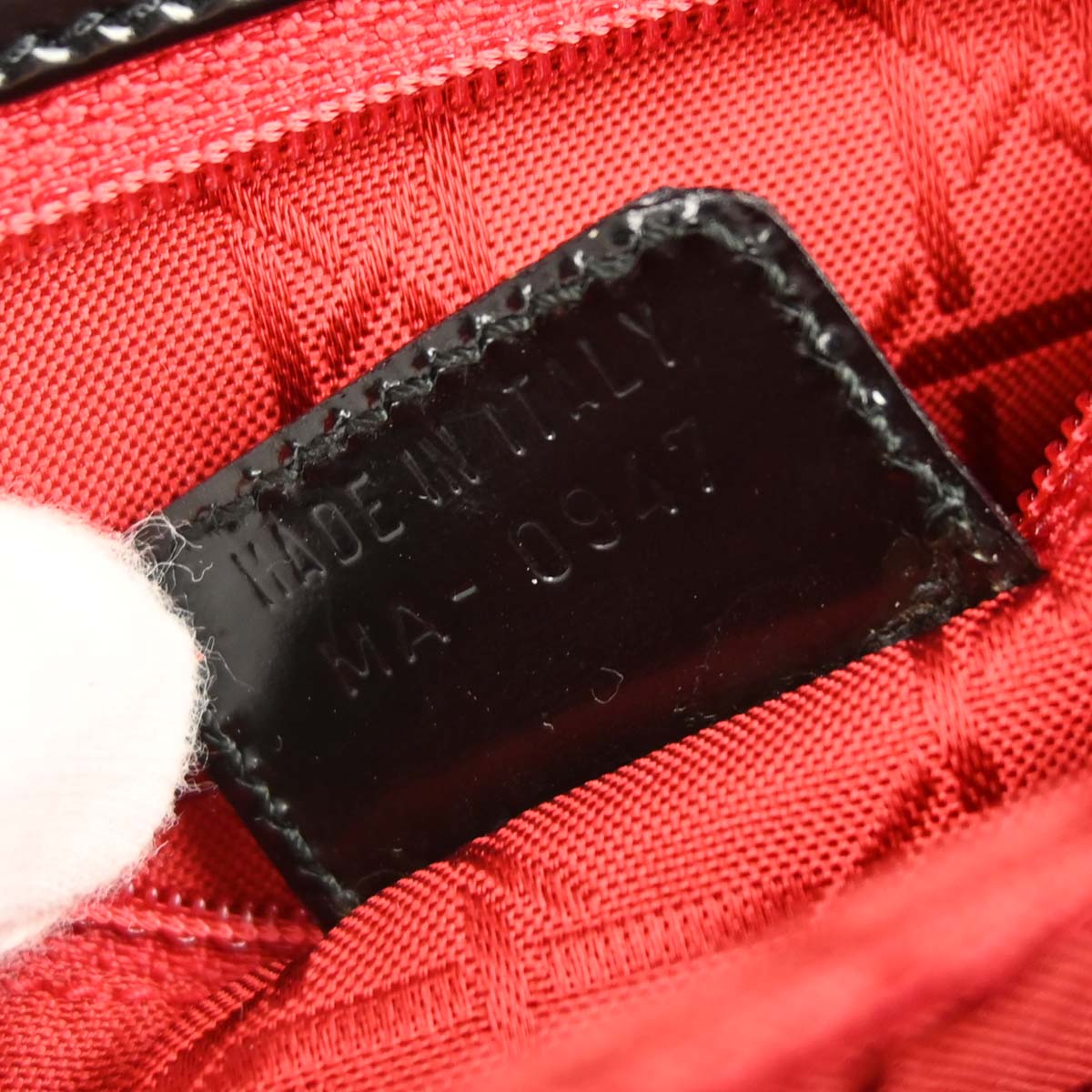 Christian Dior Black Patent Leather Shoulder Bag