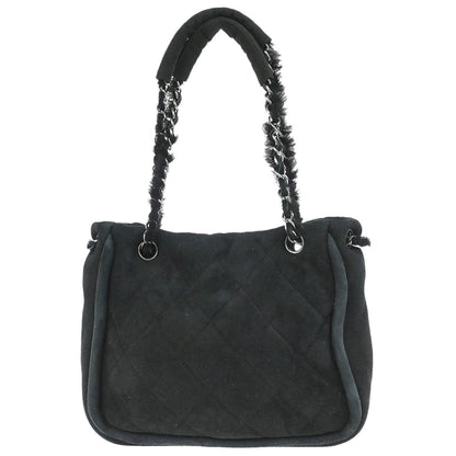 Chanel 2005-2006 Black Mouton Mademoiselle Lock Chain Handbag