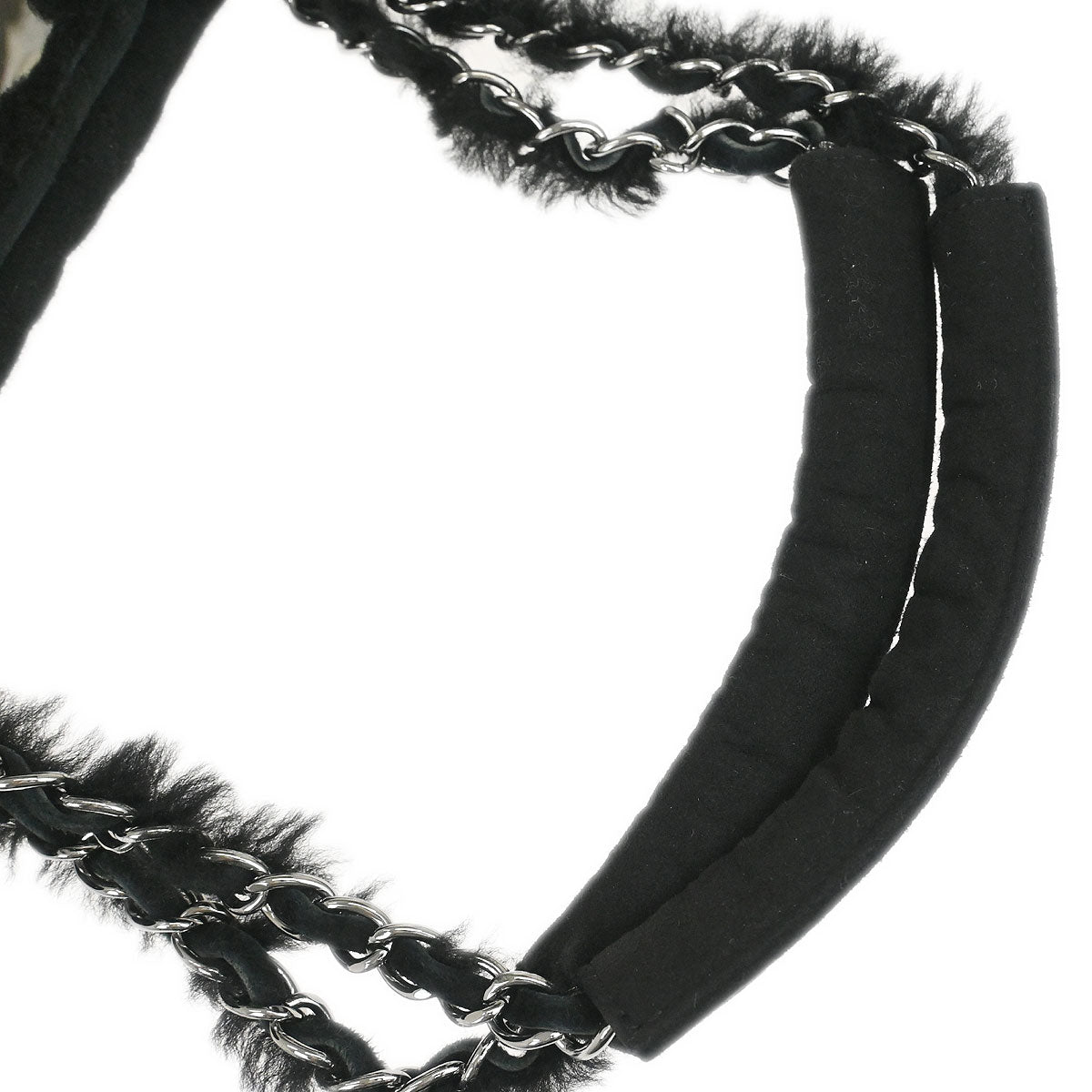 Chanel 2005-2006 Black Mouton Mademoiselle Lock Chain Handbag