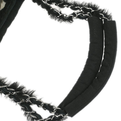 Chanel 2005-2006 Black Mouton Mademoiselle Lock Chain Handbag