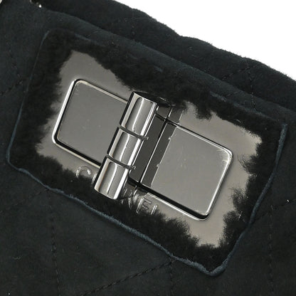 Chanel 2005-2006 Black Mouton Mademoiselle Lock Chain Handbag